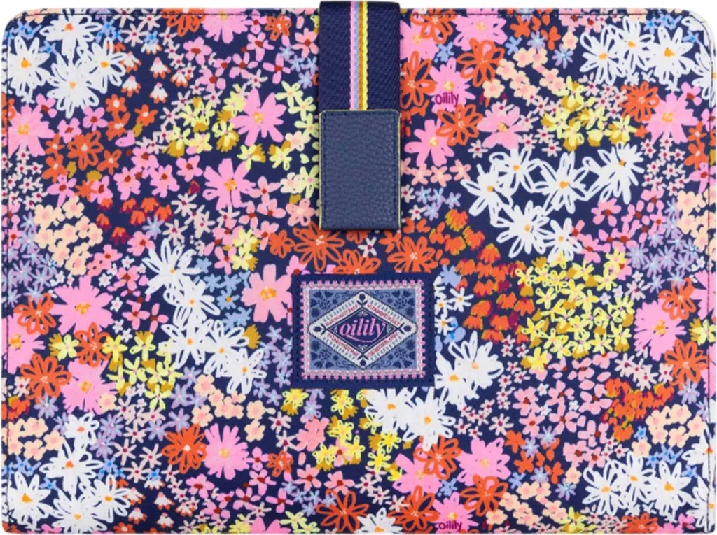 Oilily custodia per laptop con scomparto per laptop Libby Laptop Sleeve Blueprint colorato