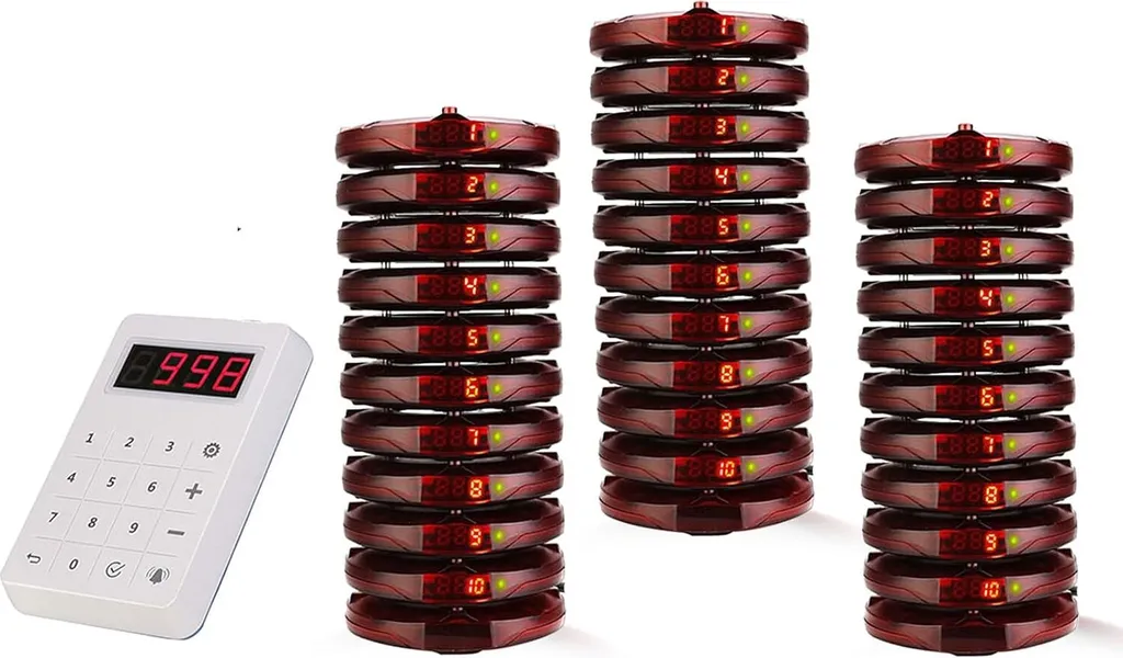 Bip de Restaurant Professionnel Pack de 30 Pagers Portée 500m Retekess