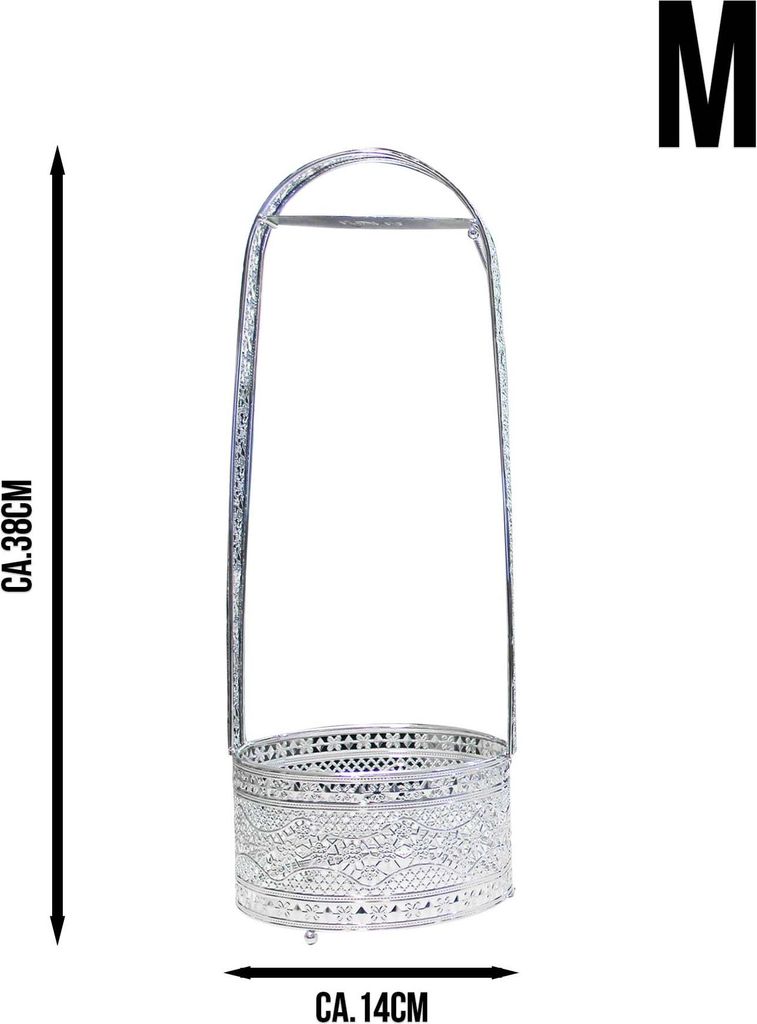 Luna Panier à charbon en acier inoxydable argenté M 14 cm – Image du produit 