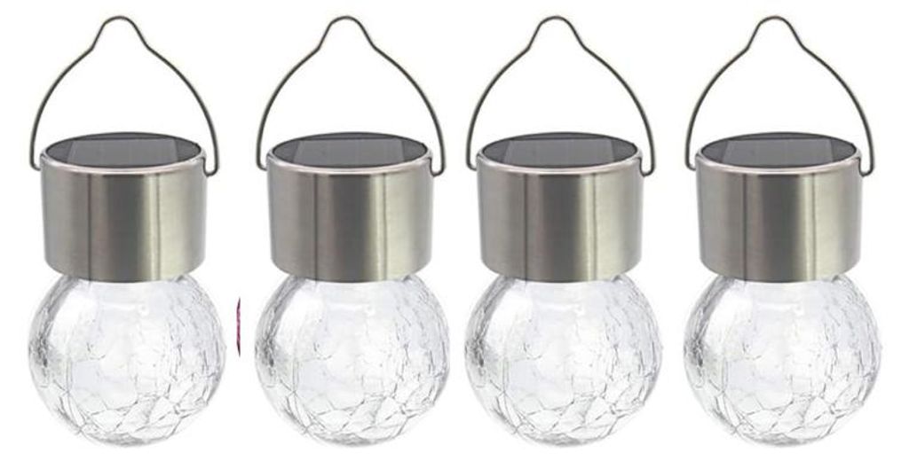 DOCHTMANN Lot de 4 lanternes solaires transparentes de 9 cm Image du produit 