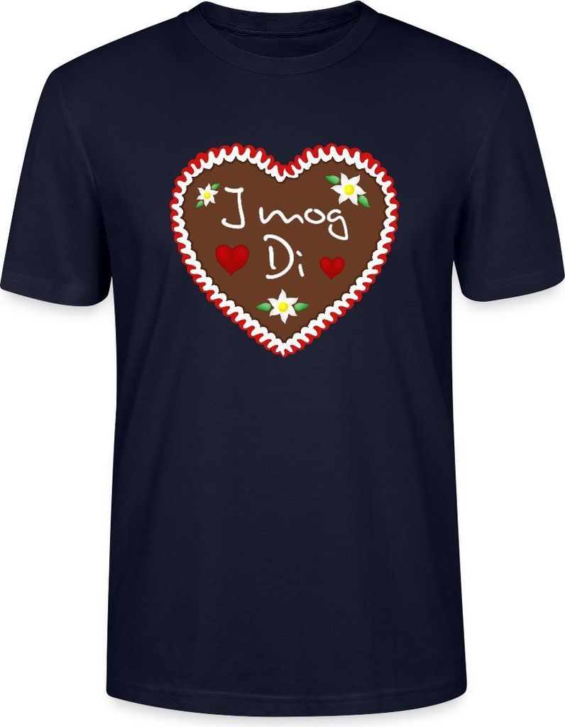 Spreadshirt Lebkuchenherz I Mog Di Bayern Liebe Uni Bio T-Shirt, XS, Navy