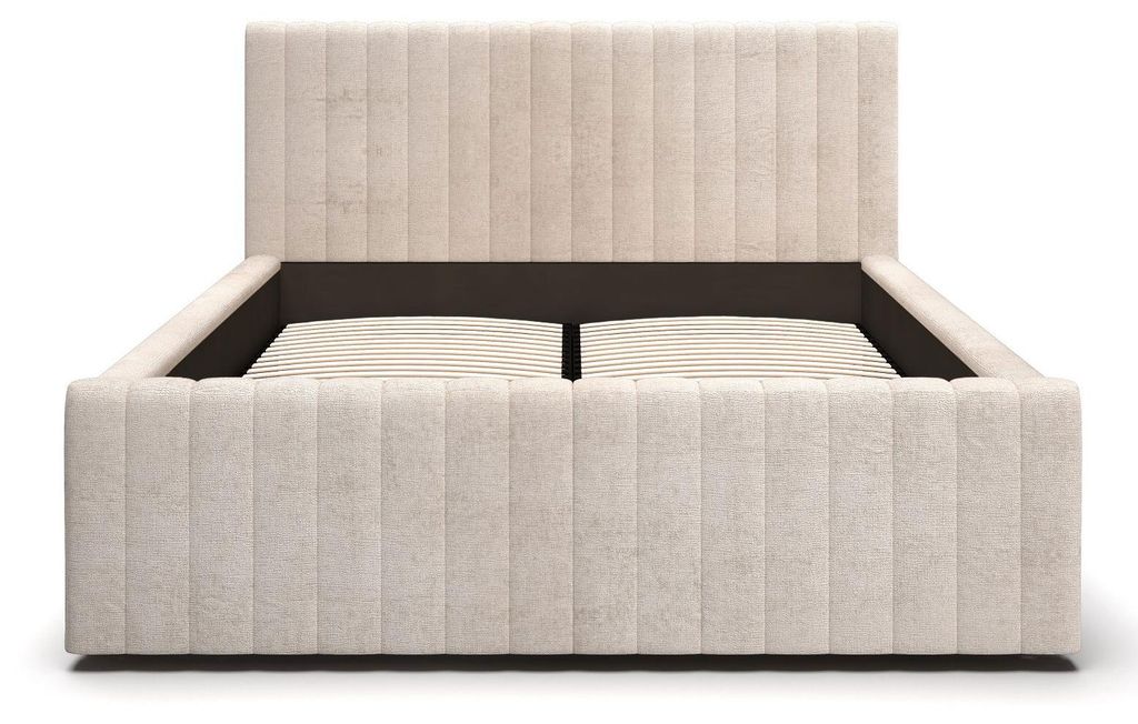 Gestoffeerd bed Batina, tweepersoonsbed, chenille-stof, Productafbeelding 