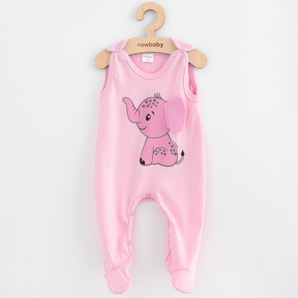 Neu Baby Happy Elephant rosa Baumwolle Baby Strampler, Gr. 74 (6-9m)