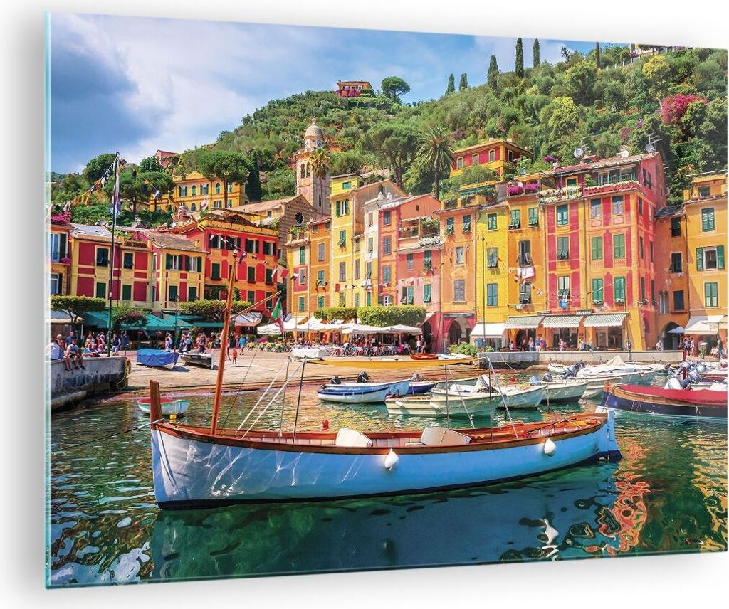 Bilder auf glas - Einteilig - Weihnachtsmann Margherita Ligure - 70x50cm - Glasbilder - Wandbilder - Bilder - Wanddekoration aus Glas - Glas Bilder...
