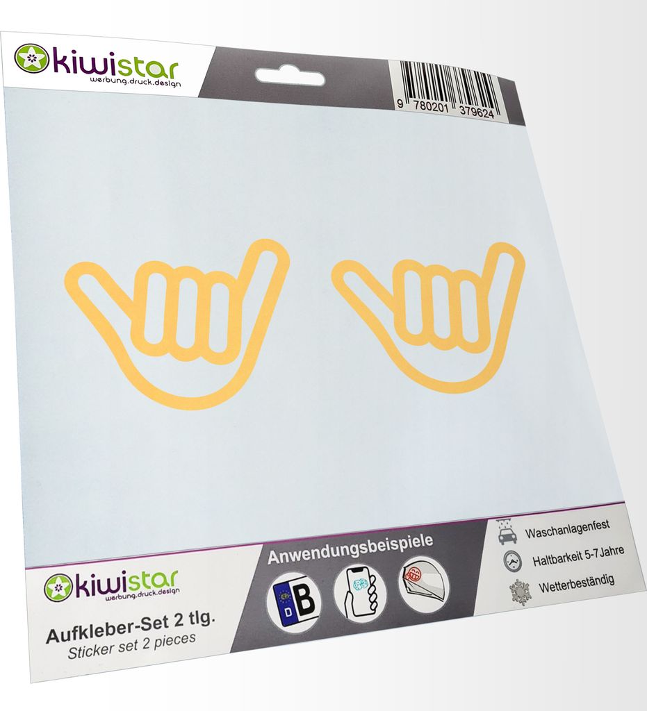 Kiwistar - 2x Kennzeichenaufkleber - creme - 21 mm Zwinkersmile - Autoaufkleber - Aufkleber für Auto, Laptop, Fahrrad, LKW, Motorrad Mehrfarbig JD...