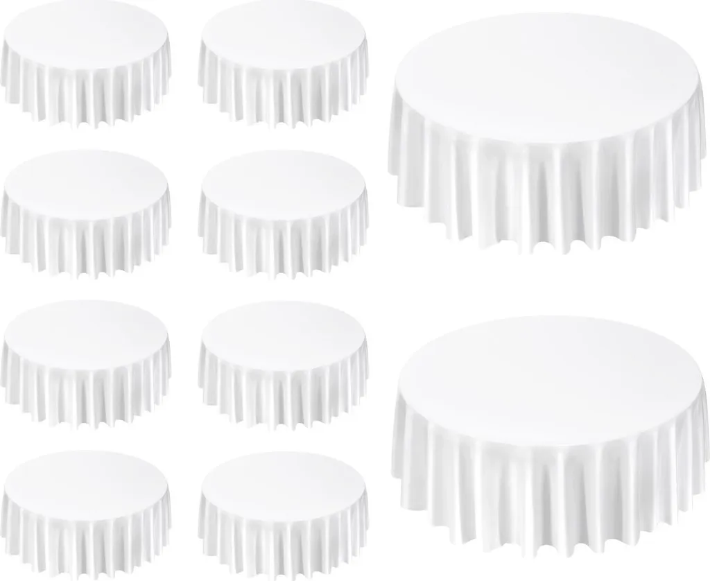 10 Tovaglie Bianche Rotonde 305cm Poliestere Premium | SucceBuy Wedding