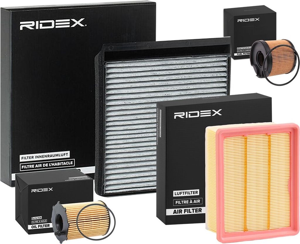 RIDEX Filterset Inspektionspaket Filtersatz passend für PEUGEOT PARTNER Combispace (5F) PARTNER Kasten (5) für CITROËN Berlingo / Berlingo First