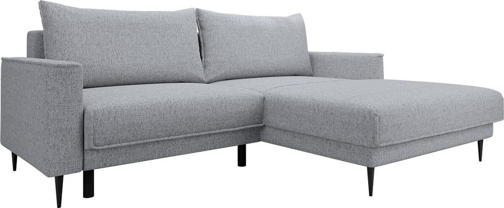 MIRJAN24 Ecksofa Viano mit Bettkasten und Schlaffunktion, Kissen mit Reißverschluss, Ausziehmechanismus DL (Farbe: Neve 83, Seite: Rechts 2R-LC)