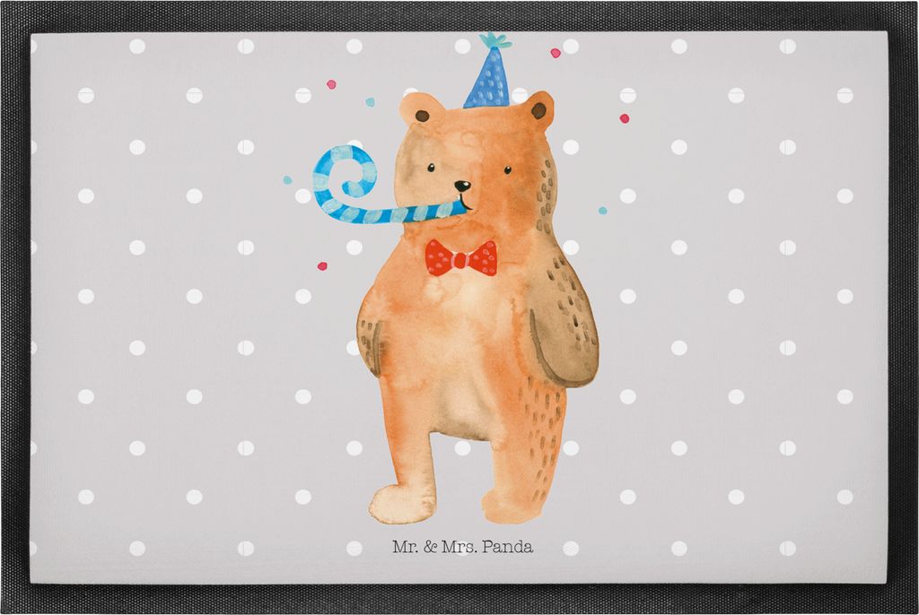 Mr. & Mrs. Panda Schmutzfangteppich Bär Geburtstag 50 x 75 cm - Grau Pastell - Geschenk, Fussmatte, Glückwunsch, bodenmatte, Bodenvorleger, Happy...