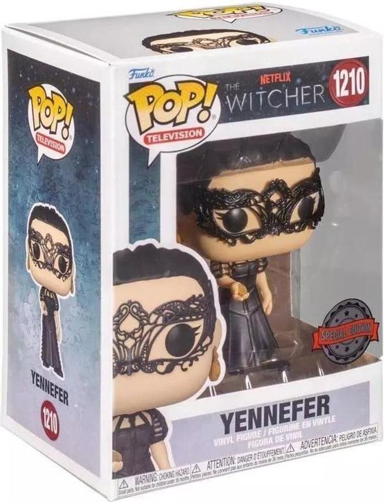 A Funko Pop! vinyl figure of Yennefer from The Witcher, displayed in its original packaging.