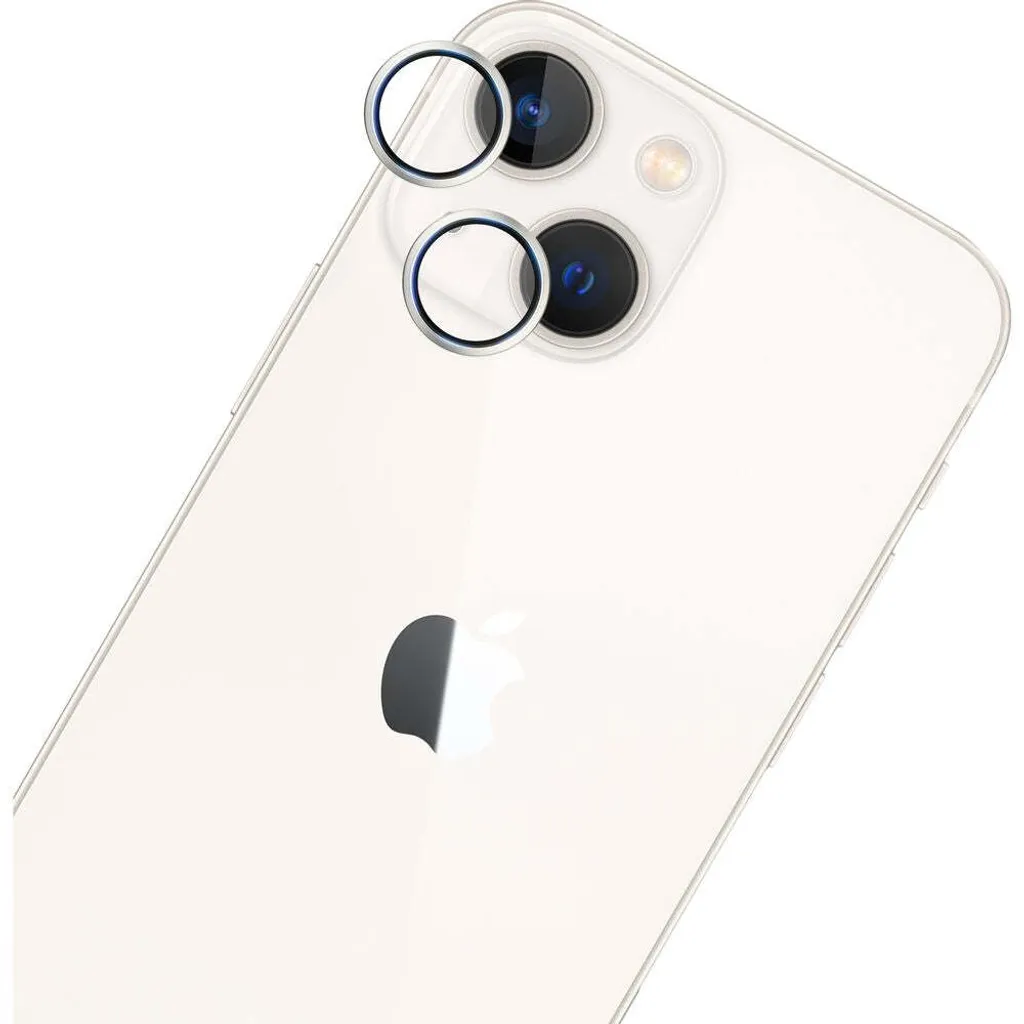 BONVAN Protezione Fotocamera Con Strass Per IPhone 15 / 15 Plus - Bordo In Metallo E Cristallo, Vetro Temperato (Argento)