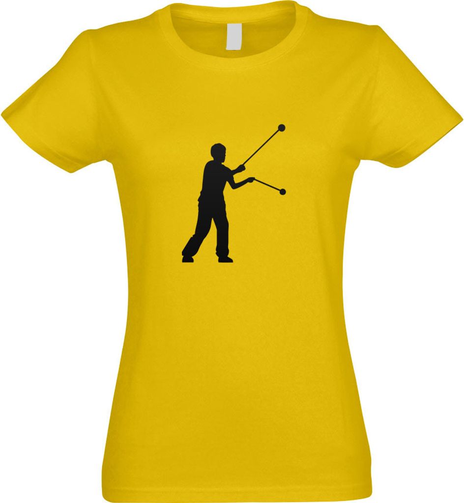 Kiwistar - T-Shirt tailliert - Damen - gelb - Jo-Jo - JoJo YoYo Sportler - mit Motiv Bedruckt - Funshirt Design - Sport - Freizeit - Damen - XXL