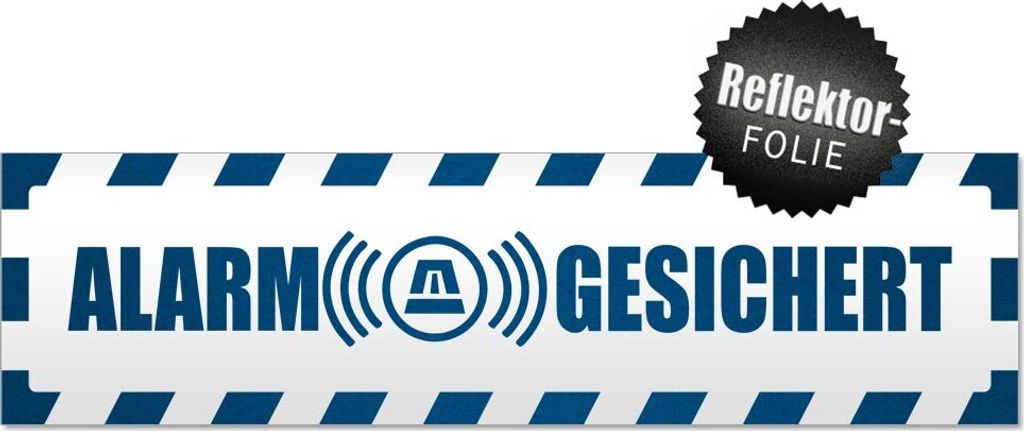 Alarm gesichert gestreift Magnetschild Schild magnetisch