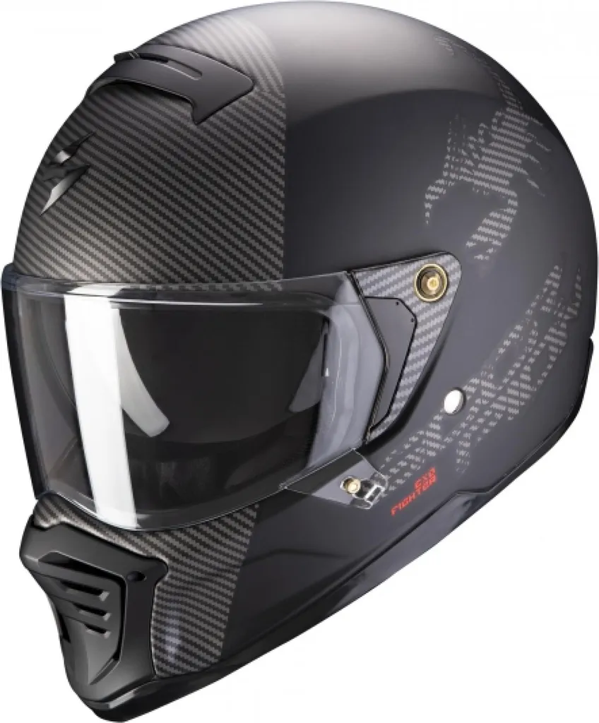 Casque moto Scorpion EXO-HX1 Hostium Noir Mat Argent XXL intégral néo-rétro