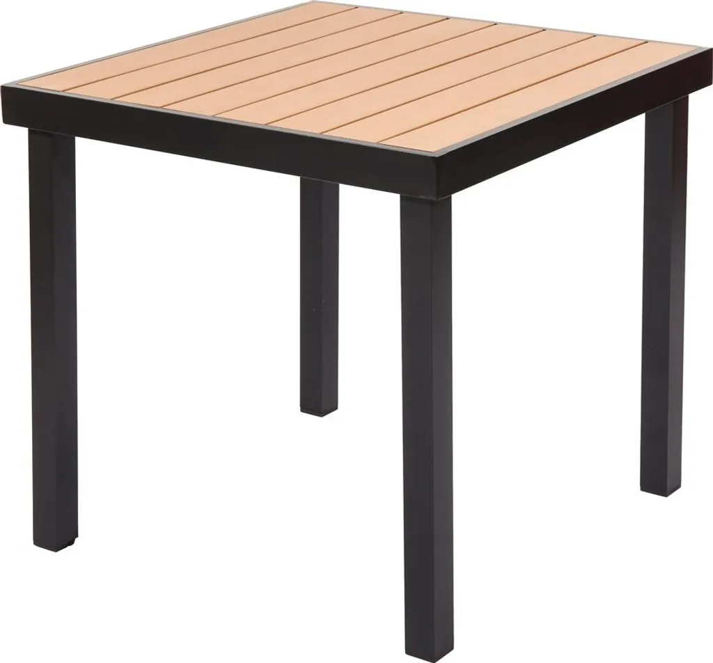 Table de jardin Izzy 79 cm : solution compacte 4 places marron noir