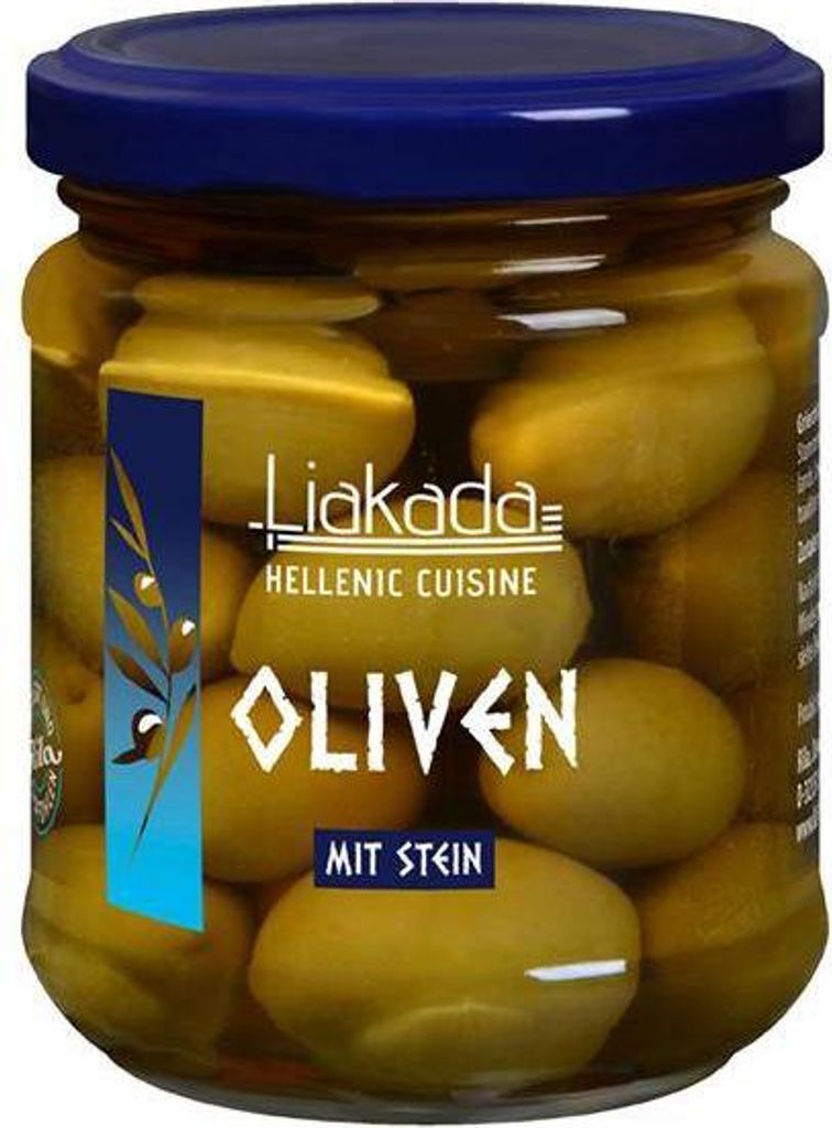 Liakada Grüne Oliven Sorte Chalkidiki mit Stein 110g im Produktbild 