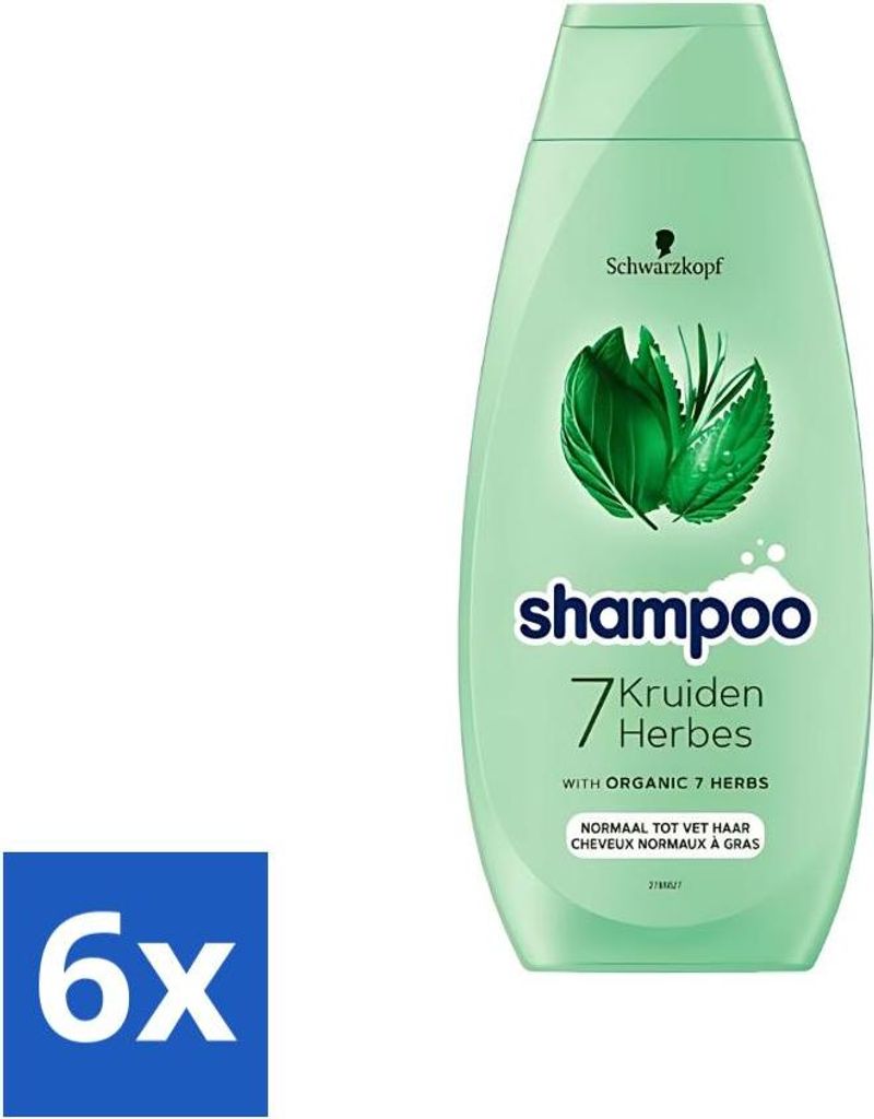 Schwarzkopf - Shampoo - 7 Kräuter - Normales bis fettiges Haar - 400 ml - Vorteilspack - 6 Stücke