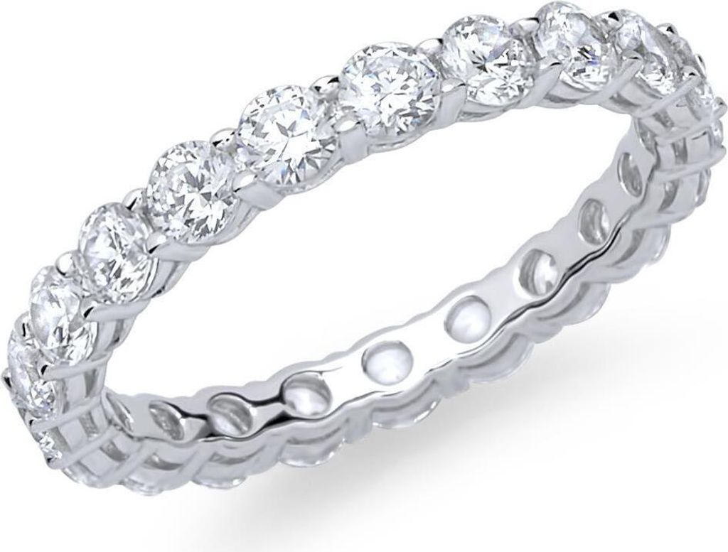 Moderner Verlobungsring aus Silber mit Zirkonia VR0034