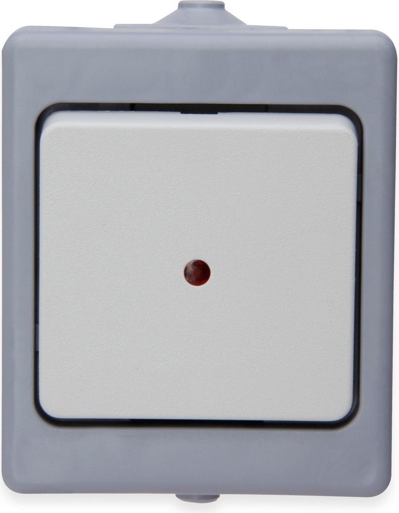 Kopp Standard lichtgrau Schalter Steckdosen Feuchtraum IP44 Aufputz Kontrollschalter
