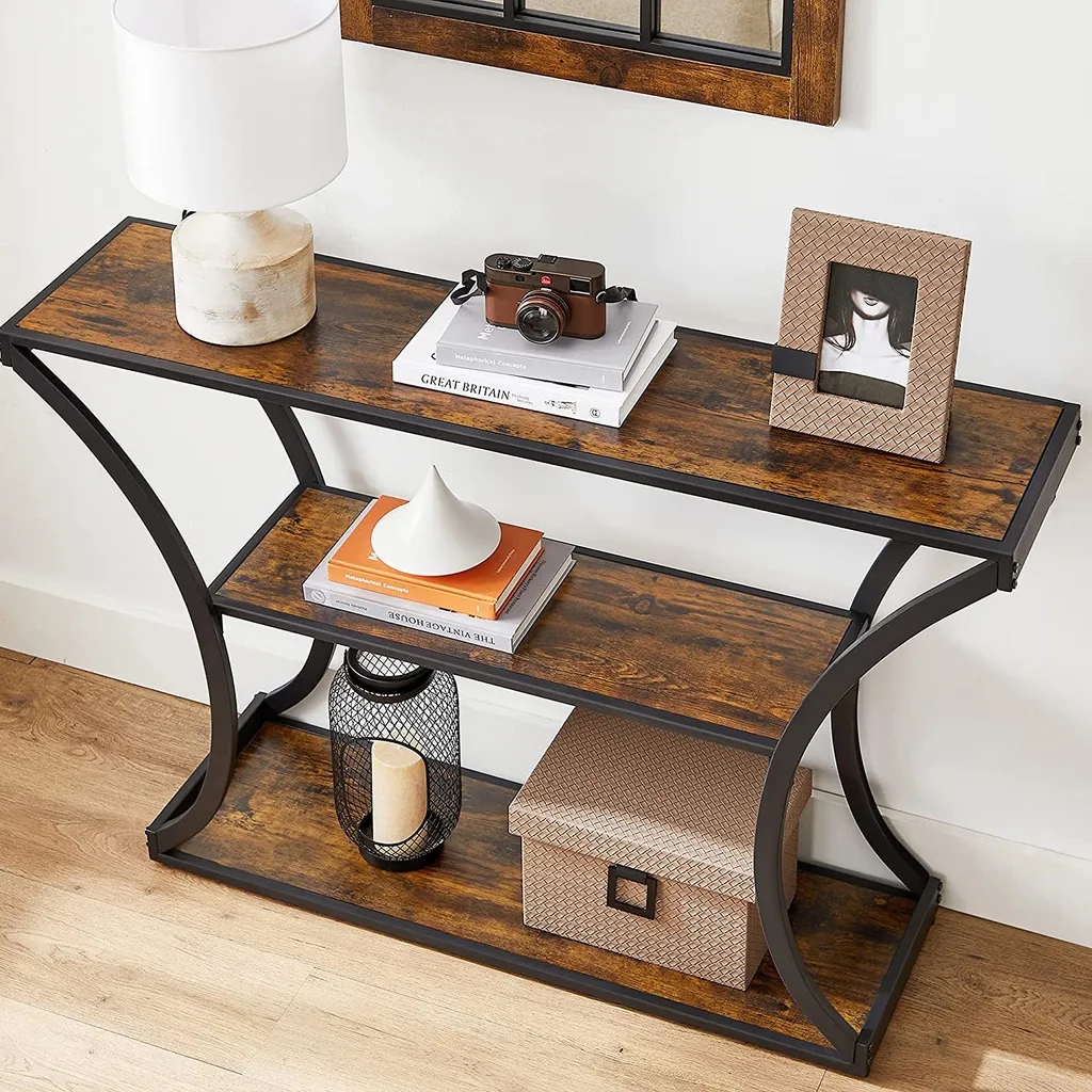 Table console VASAGLE Roogle marron rustique buffet d'entrée industriel