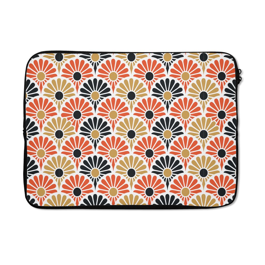 MuchoWow Laptop Hülle 13 Zoll Blumen - Japan - Muster Laptoptasche - Laptophülle - Sleeve - Rundumschutz
