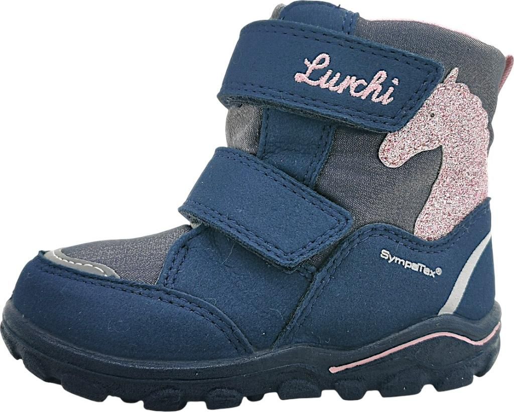 Lurchi Kinderschuhe Mädchen Winterstiefel Klettschuh Blau Freizeit, Schuhgröße:22 EU