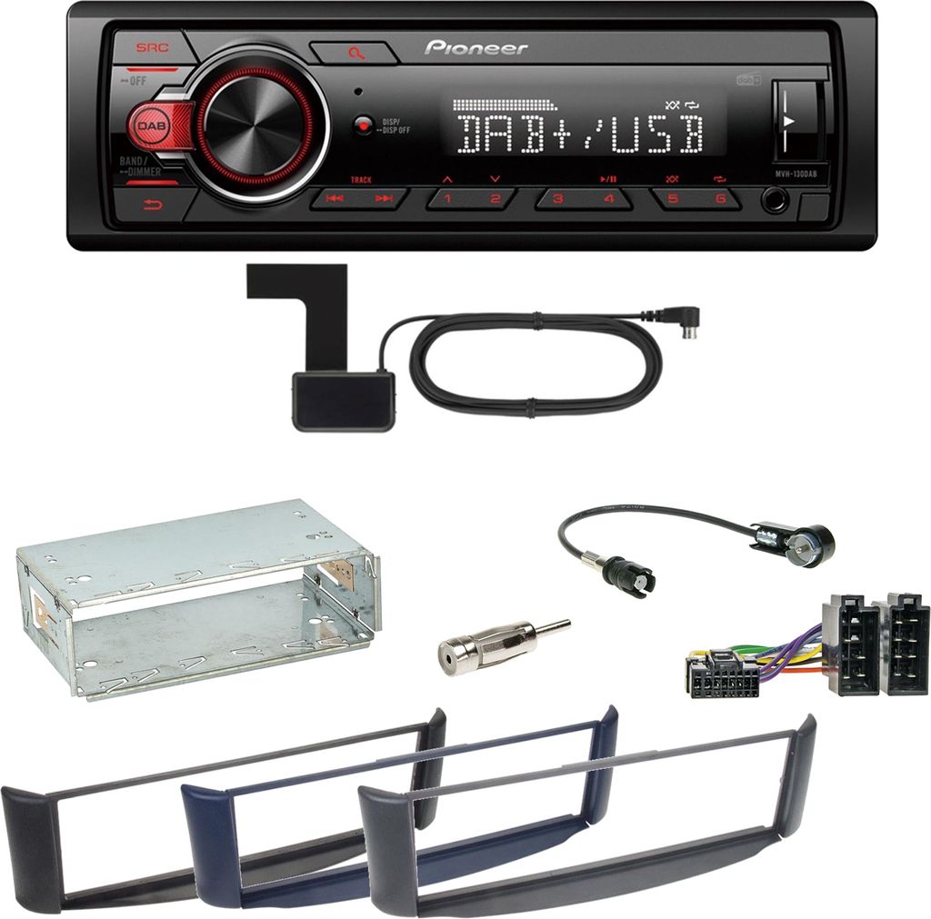 Pioneer MVH-130DAB Digitalradio USB Einbauset Smart ForTwo 450
