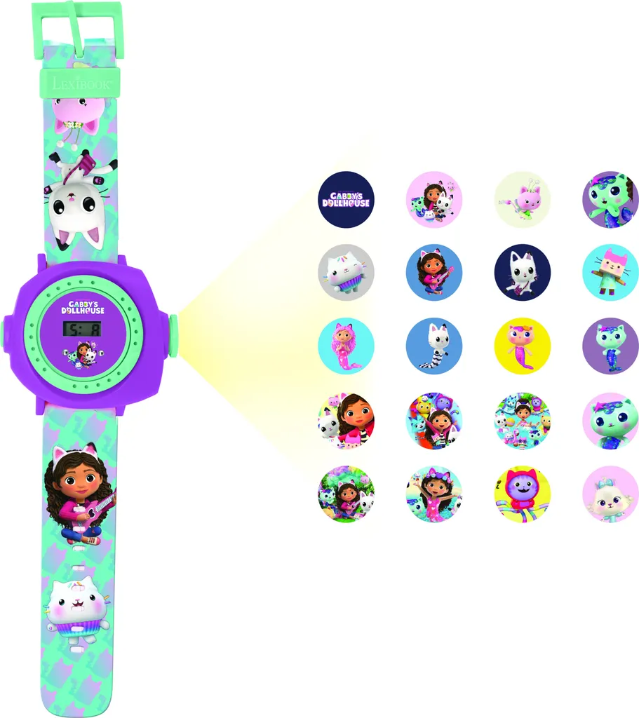 Gabby's Dollhouse Orologio Proiezione 20 Immagini - Regalo Bimba