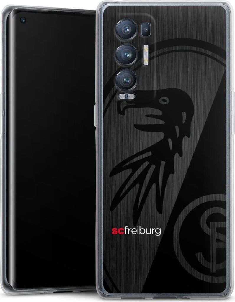 DeinDesign Handyhülle für Oppo Find X3 Neo Silikon Hülle Case Smartphone Schutzhülle Metallic Look Offizielles Lizenzprodukt SC Freiburg
