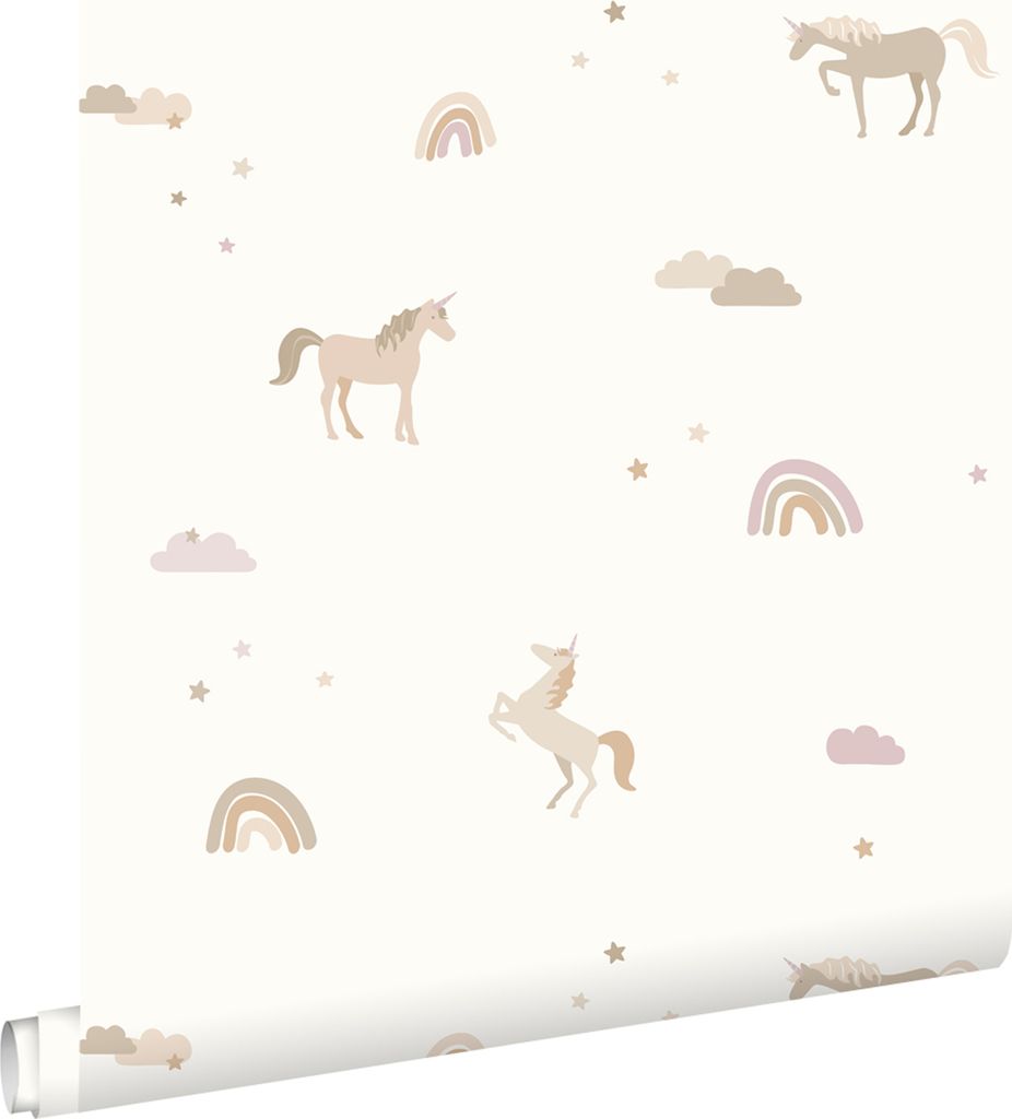 ESTAhome Tapete Einhörner Beige 50 x 900 cm