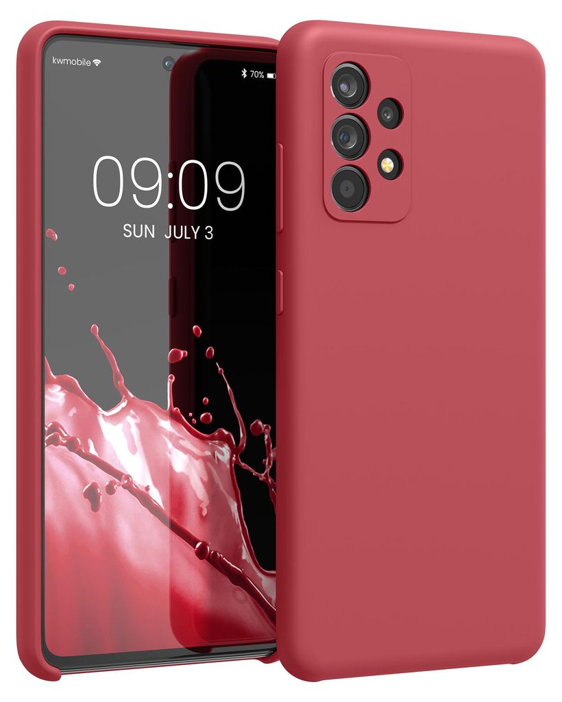 kwmobile Handyhülle für Samsung Galaxy A52 / A52 5G / A52s 5G Hülle - Case Silikon - Kabelloses Laden - Schutzhülle Cover in Klassisch Rot