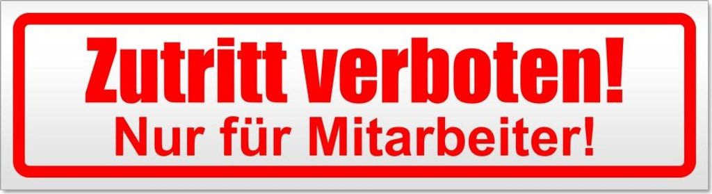 Zutritt verboten nur Mitarbeiter Magnetschild Schild magnetisch