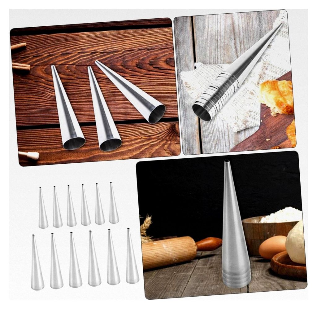 12-teiliges Set Edelstahl Croissant-Backformen nahtlos Antihaftbeschichtet langlebig und wiederverwendbar für Hörnchen, Süßgebäck und Catering...