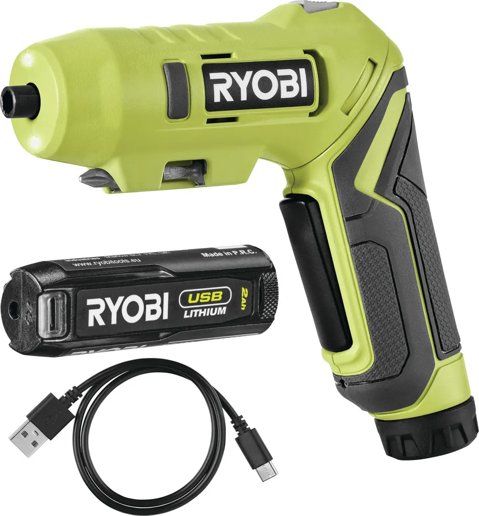 Perceuse-visseuse Ryobi RSDP4-120G 4V 2.0Ah avec sa poignée pivotante