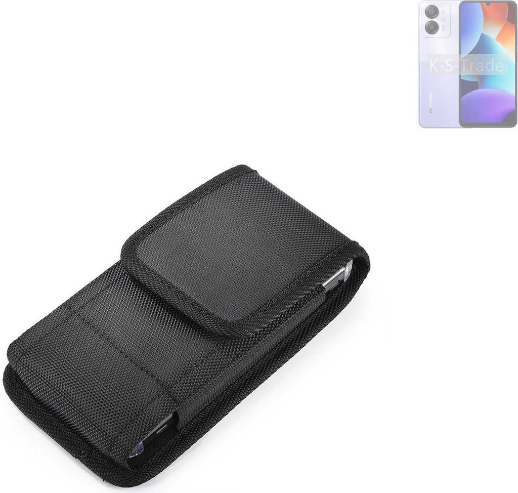 Holster Gürteltasche kompatibel mit Blackview Color 8 Holster Gürtel Tasche wasserabweisend Handy Hülle Schutz Hülle Outdoor schwarz K-S-Trade