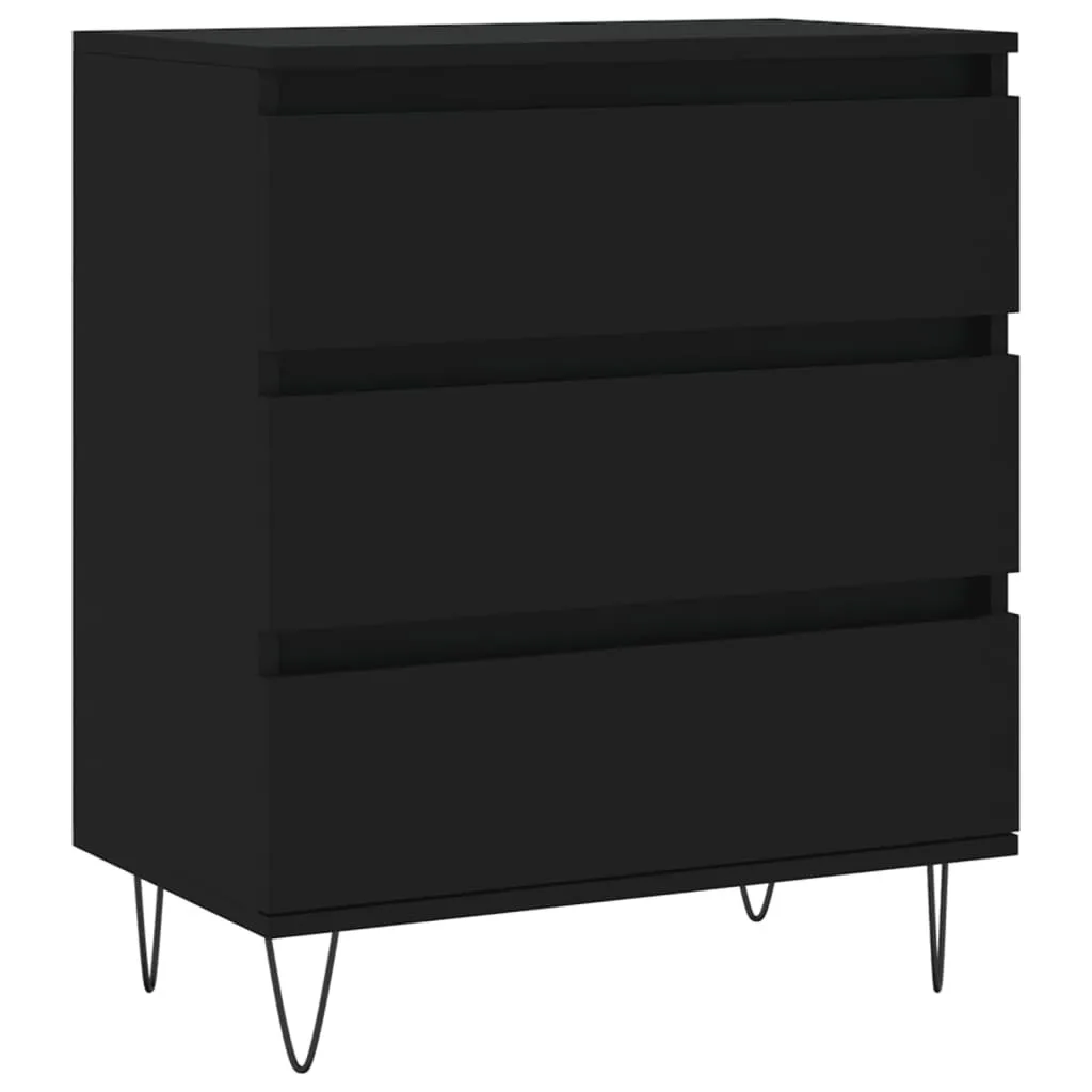 Credenza nera 60x35x70 cm in materiale ligneo