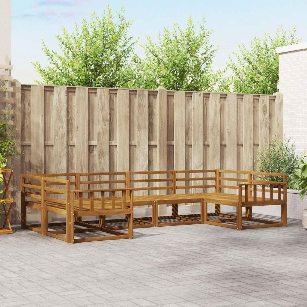 Outdoor-Sofagarnitur (6 pcs)- CLORIS - Natur Massivholz Akazie - Gartensofas C327