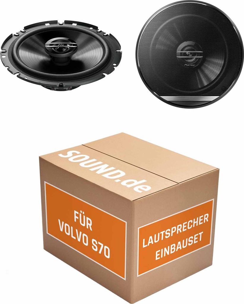 Lautsprecher Boxen Einbaupaket Front Pioneer TS-G1720F passend für Volvo S70 | 2x Tief-Mitteltöner mit integriertem Hochtöner 300W MAX