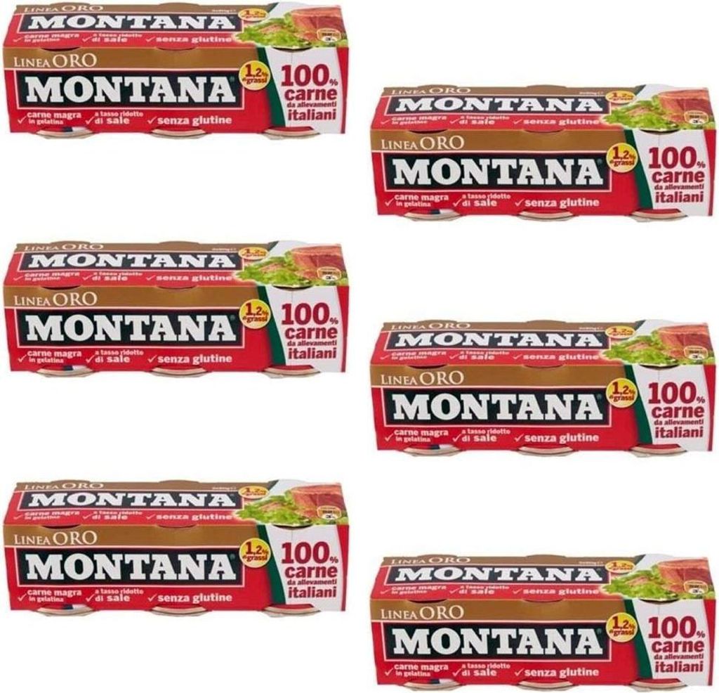 18x Montana linea oro Rindfleisch in Aspik dosen 90g 100% Produktbild 