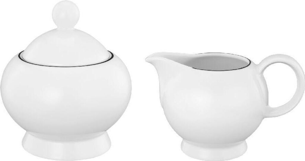 Seltmann Weiden Lido Black Line Zuckerdose + Milchkännchen Produktbild 