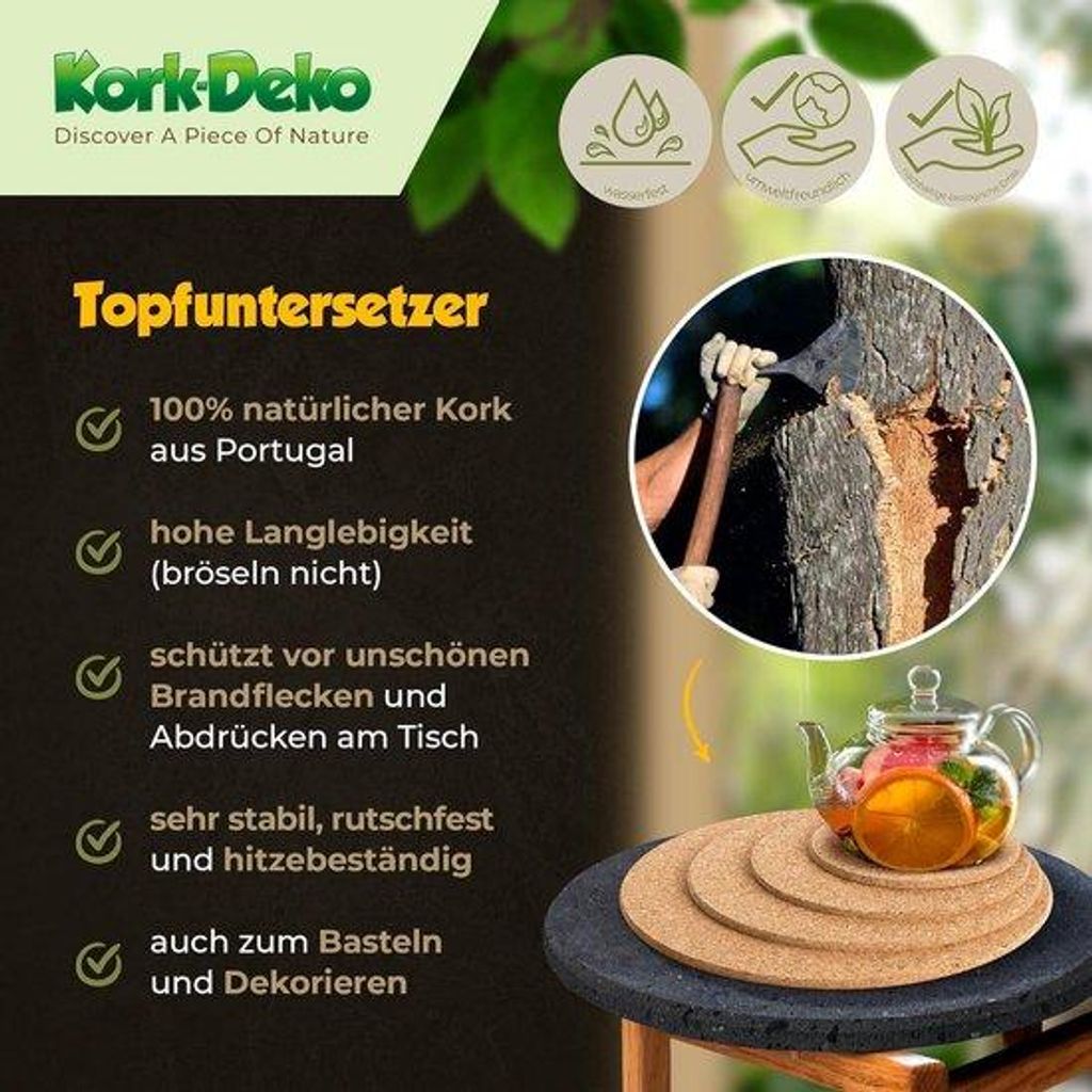 Keramik-Unterteller-Satz - 6-teiliges Pfannenschutz-Set für Töpfe und Pfannen in verschiedenen Größen, hergestellt in Portugal.