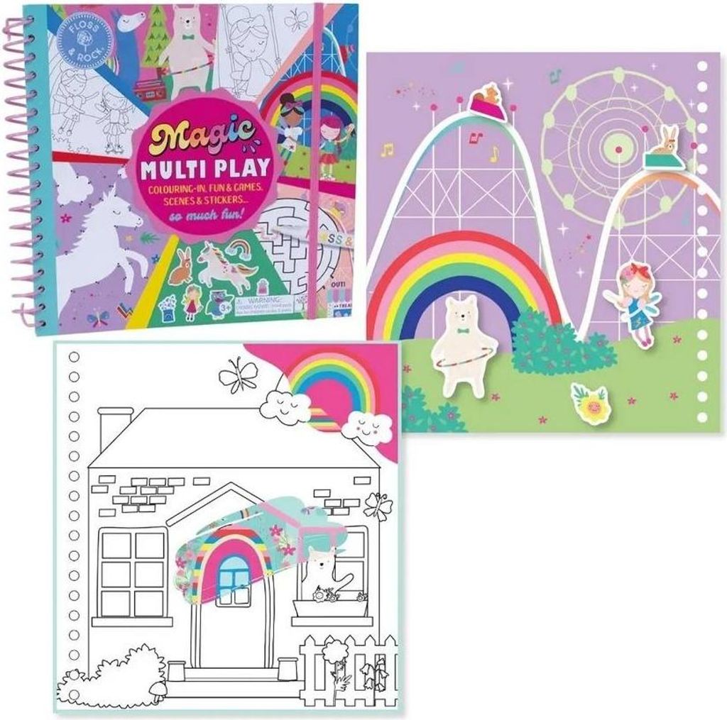 Wasser-Malbuch mit Aufgaben: Regenbogenfeen – Floss & Rock