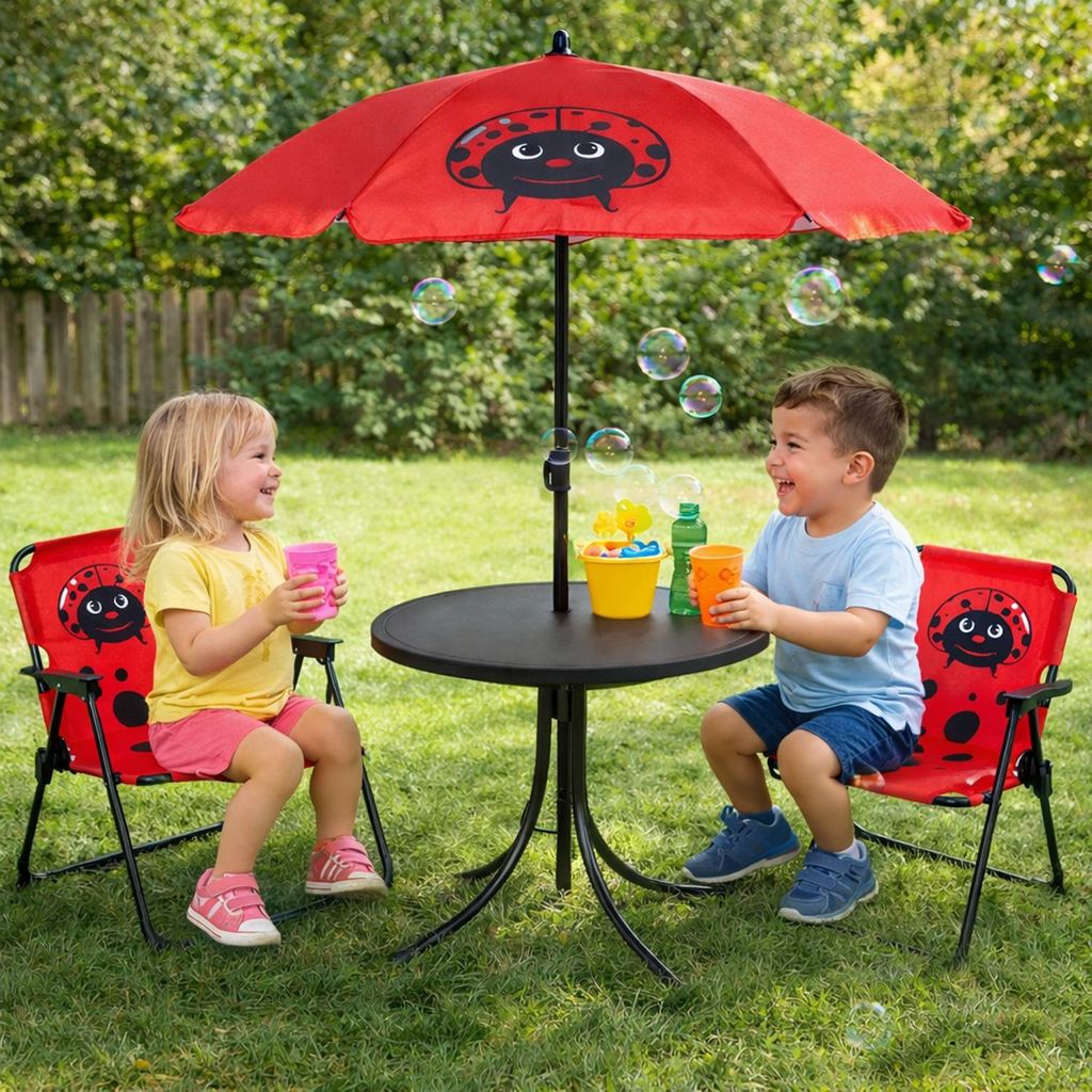 4tlg Kinder Campingmöbel Set Outdoor Campingstuhl Tisch Produktbild 