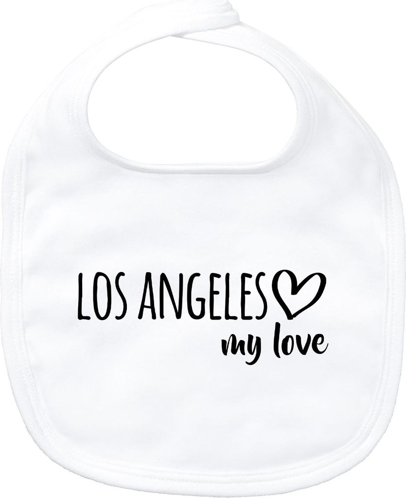 Huuraa Baby Lätzchen Los Angeles my love White Klettverschluss Baumwolle Latz Geschenkidee