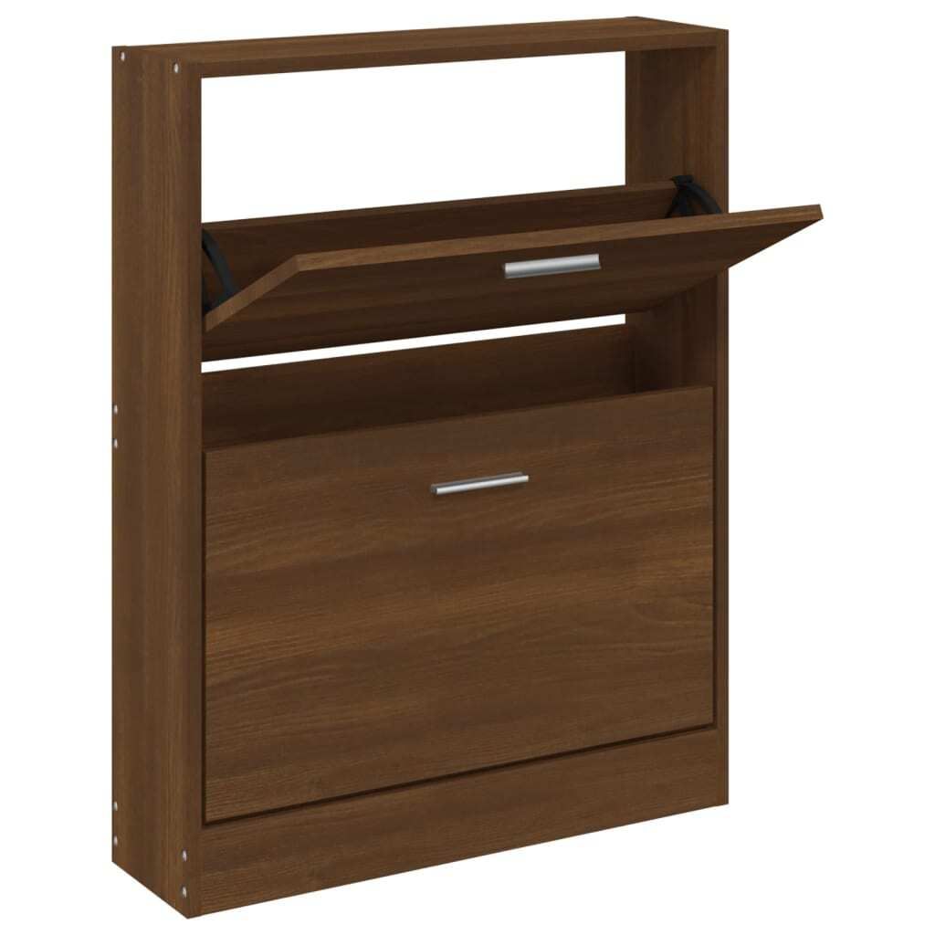 vidaXL Szafka na buty brązowy dąb 59x17x81 cm materiał Zdjęcie produktu 