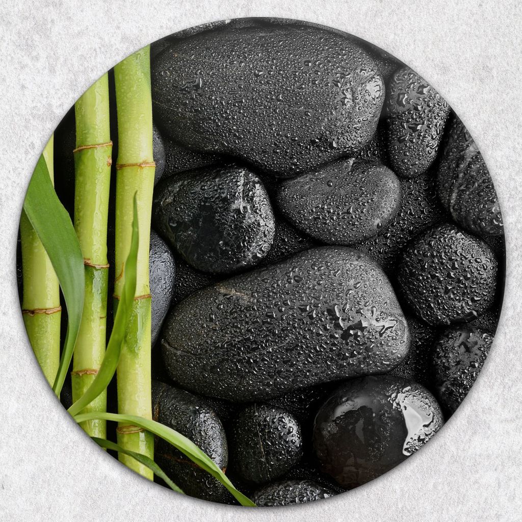 Glas-Herdabdeckplatten Glaskeramikkochfeld-Abdeckung Spritzschutz Glas Runden Schneidebrett fi40 cm - Steine