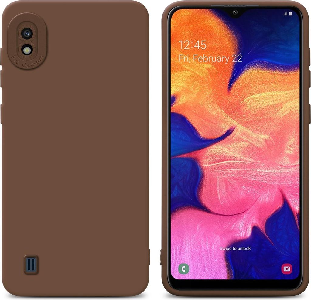 Cadorabo Hülle für Samsung Galaxy A10 Schutz Hülle in Braun TPU Silikon Etui Case Handyhülle