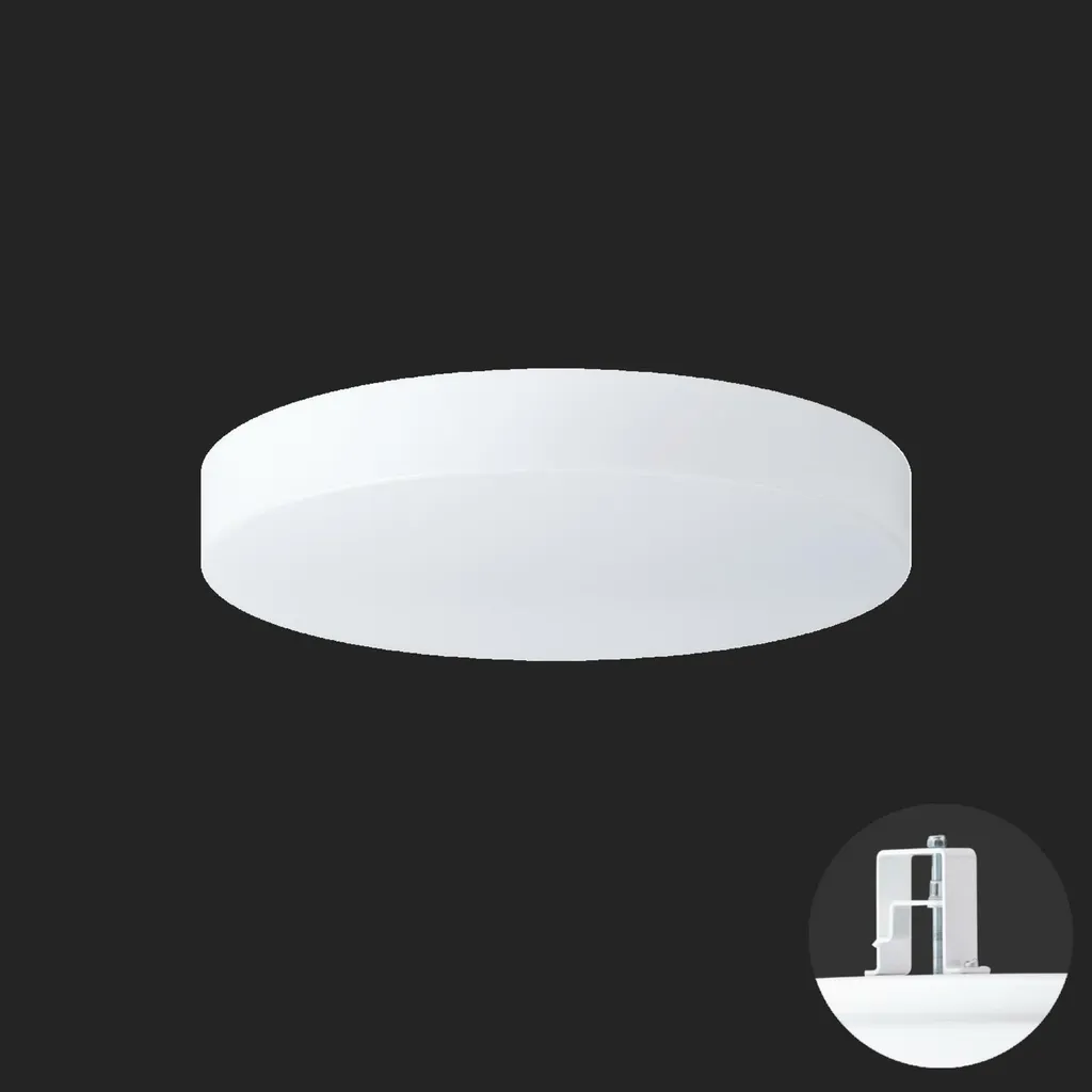 Plafonnier LED Osmont Delia V2 DEL65612 blanc IP44 27W 4000K secours