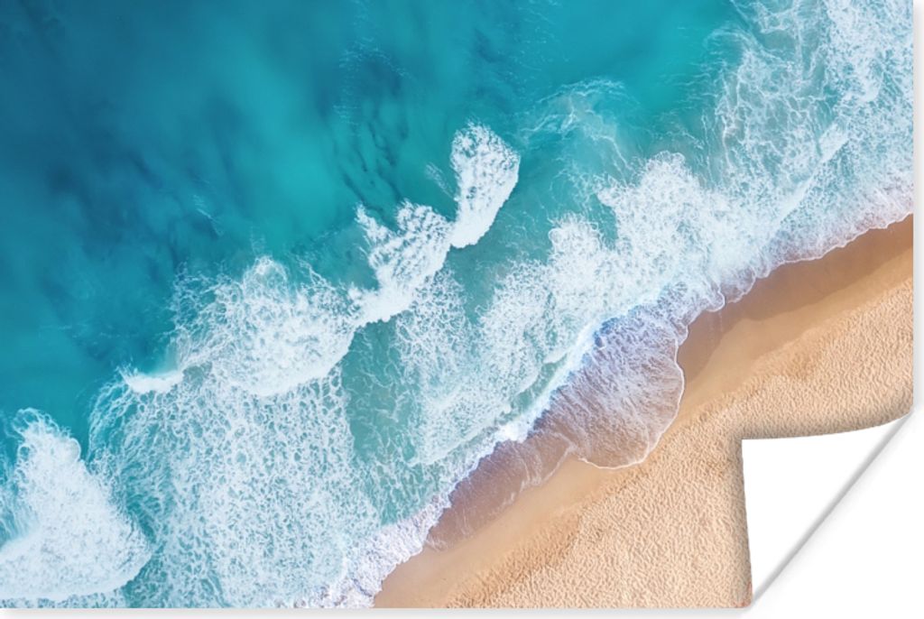 MuchoWow Poster Strand - Wasser - Meer 120x80 cm - Bilder