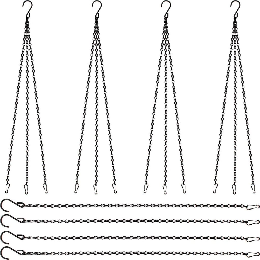 12er-Pack Hängeketten aus Metall, Hängekorbketten mit Clips Produktbild 
